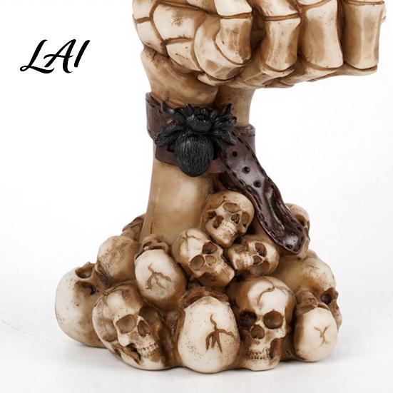 Skull And Rose Sculpture Hear No Evil Speak See Evil Vase Resin Ornament with Dark Themed Home Decor Decor Halloween Gothic Skeleton Display