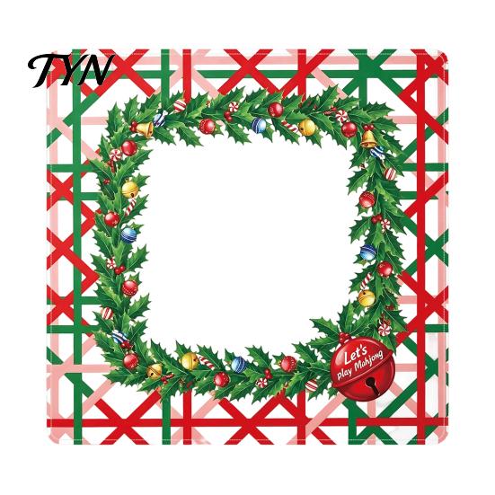 Table Protection Pad Christmas Mahjong Mat, Non-Slip Rubber American Noise Reduction Reducing Game Waterproof Cover for Poker, Card, Board &
