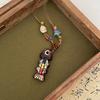 Vintage Ceramic Fish Necklace Wood Bohemian Style Choker Exquisite Long Sweater Chain  Decoration