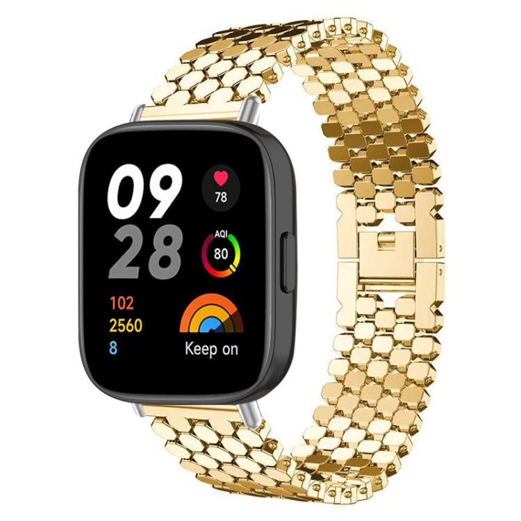 Металлический ремешок для часов с текстурой чешуи рыбы для Redmi Watch 3, Регулируемый сменный ремешок для умных часов, Только ремешок