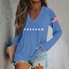 Women's Fashion Casual Long Sleeve Halloween Printed V-Neck Top