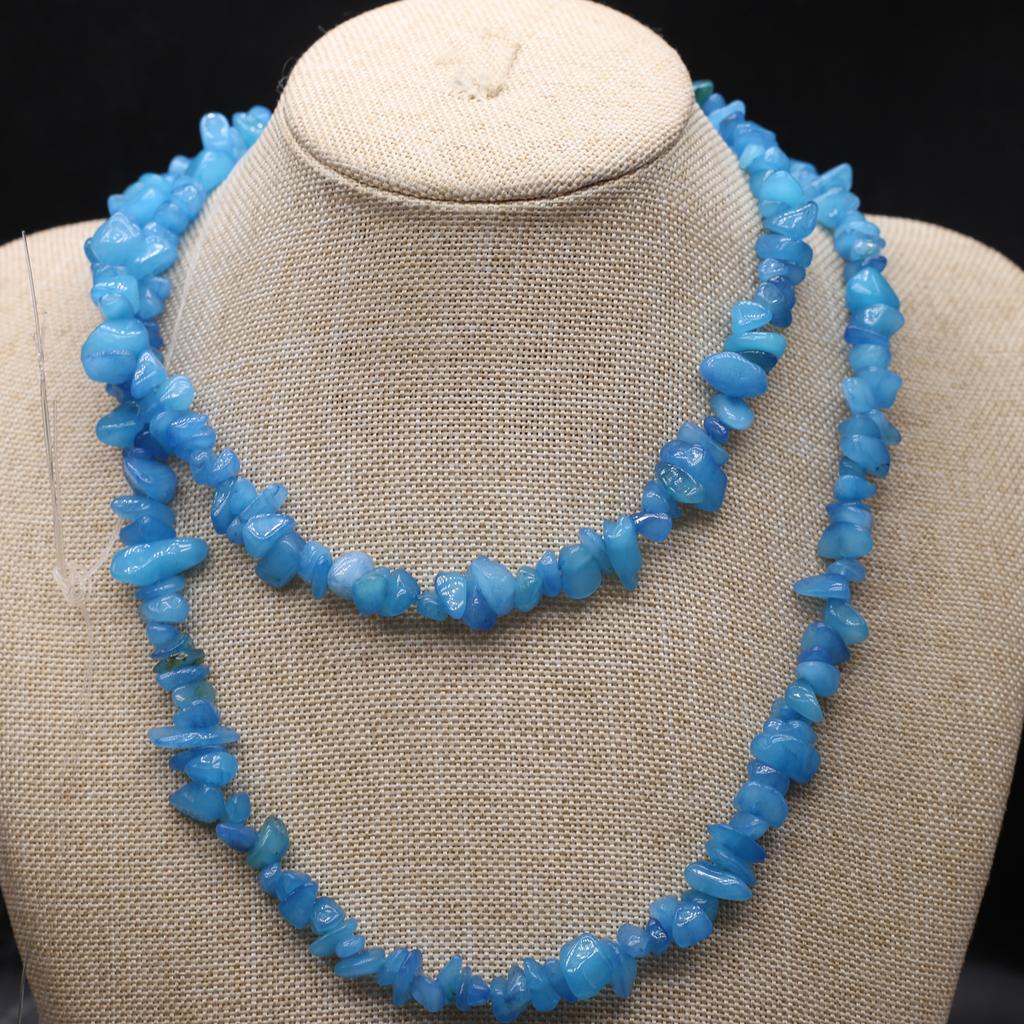 Бусины из натурального камня амазонит/зебра, гравийные бусины для изготовления ювелирных изделий, ожерелье, серьги, браслет, аксессуар, длина 80 см