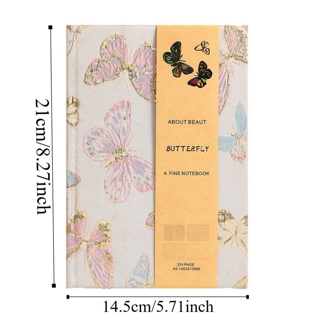 Pattern Embroidered Flower Notebook Leather Schedule Notepad Butterfly Journal Book Men