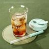 Large Water Milk Bottle Cup with Straw Coffee Cup Portable Glass Water Cup  For Sports Camping