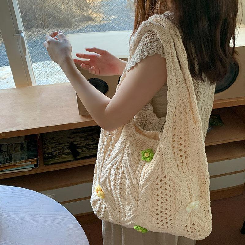 Вязаная сумка Тканая сумка Flower Niche All-in-one Bag Женская сумка через плечо Premium Sense