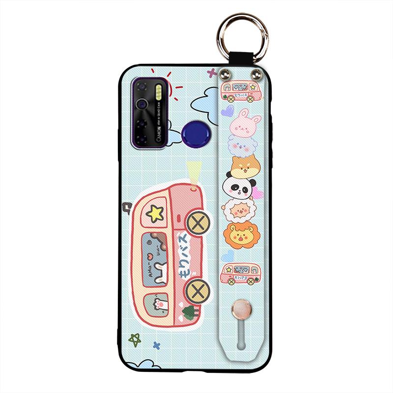 Cute Ring Phone Case For Tecno Camon15/15Air/16S/KD7H/CD6/CD7/Spark5/5Pro Anti-dust Back Cover Wristband Phone Holder