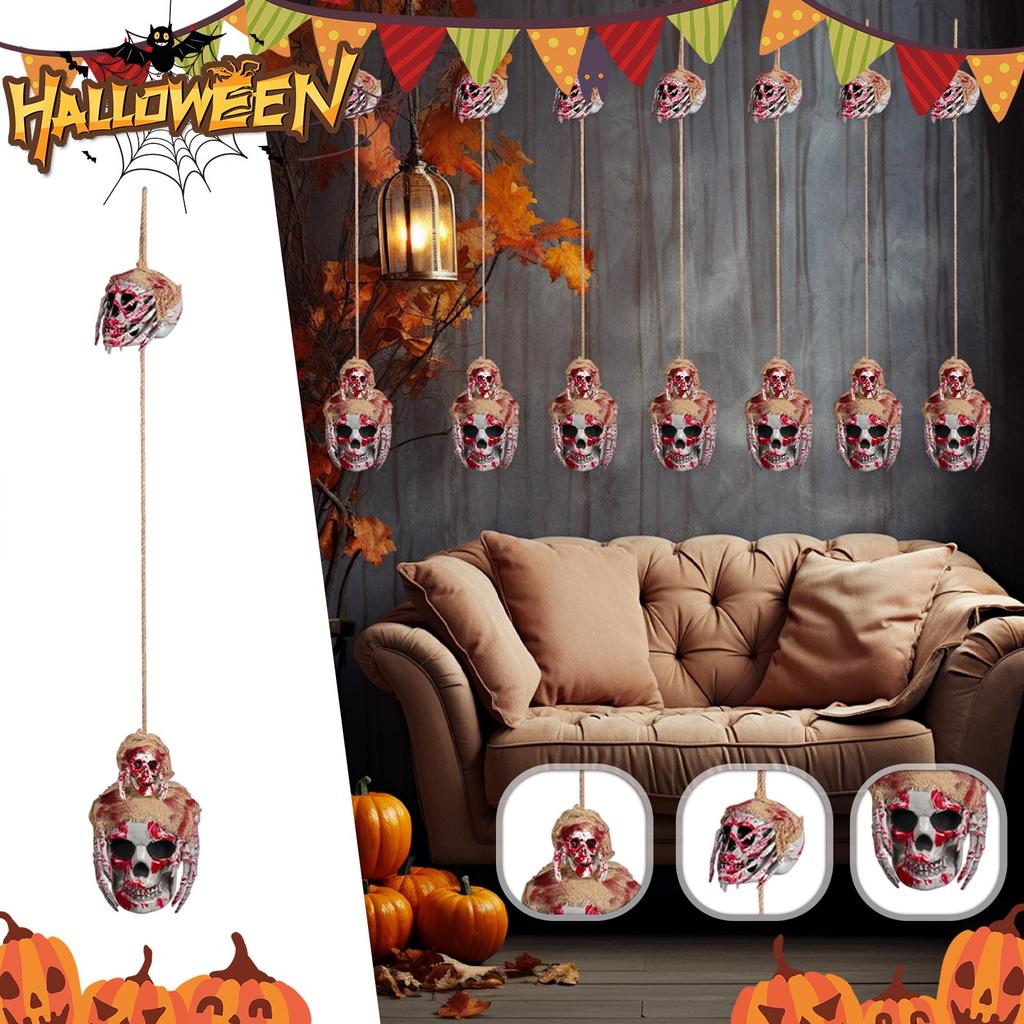Хэллоуин Реквизит Подвеска Призрак Череп Кровоточащая Рука Симуляция Пластиковый Череп