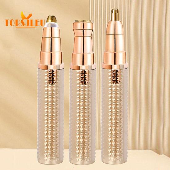 Женская бритва 3 в 1, аккумуляторная, безболезненное лезвие из нержавеющей стали, электрический триммер для бровей, носа, ног, подмышек, бикини, эпилятор для всего тела, бритва для лица