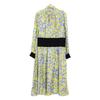 Tory Burch 20 Years 76143 Rib Waist Dress Yellow Swirl Dress 14 yellowUsed