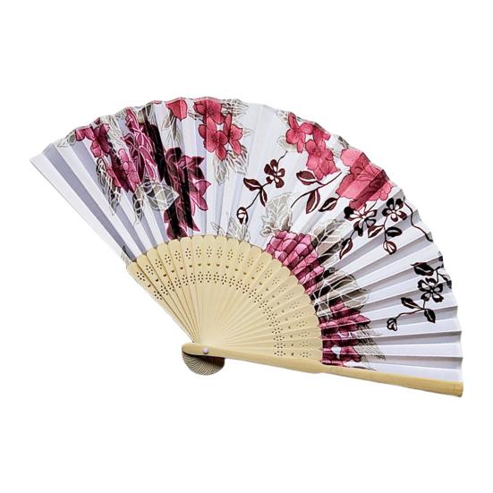 Складной веер в японском стиле с цветком, портативный летний ручной бамбуковый охлаждающий вентилятор, украшение для танцевального представления, реквизит для костюмов для вечеринок