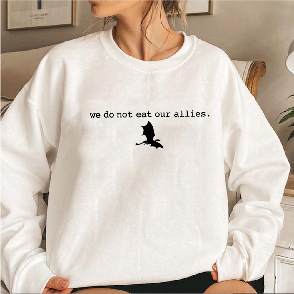 Толстовка We Do Not Eat Our Allies Fourth Wing Basgiath War College Hoodie Унисекс-толстовки с капюшоном Dragon Die or Fly Graphic Hoodies