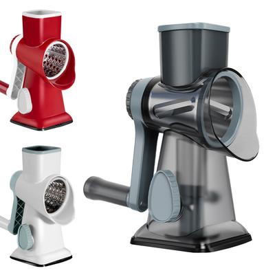 Роторная терка для сыра, многофункциональная ручная овощерезка, измельчитель арахиса и орехов с 3 роликами, прозрачная терка для фруктов и овощей