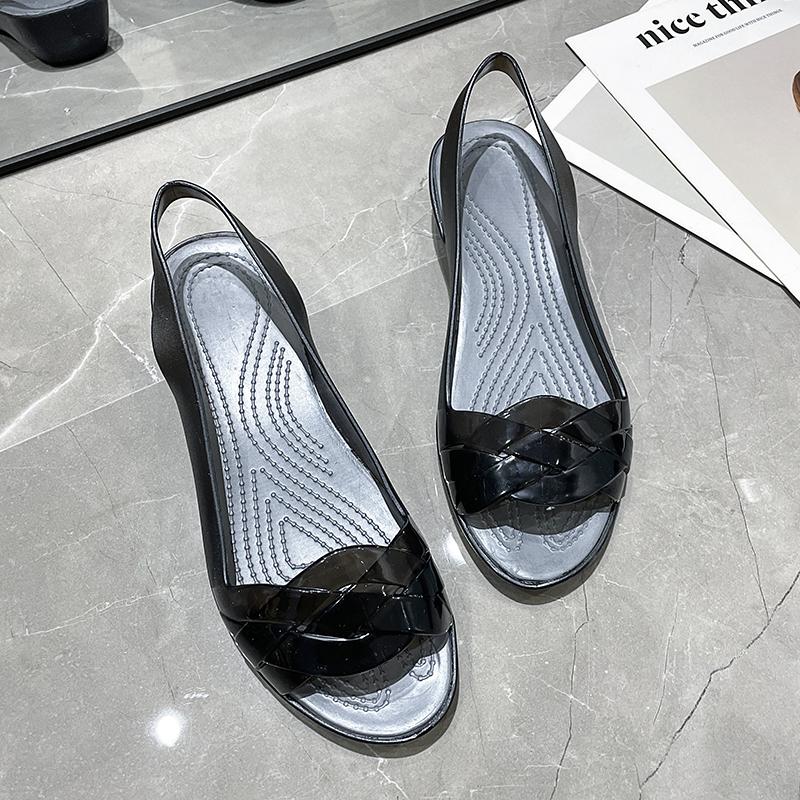 TUINANLE Women Wedge Sandals Summer Open Toe Jelly Shoes Anti-slip Casual Ladies Platform Shoes