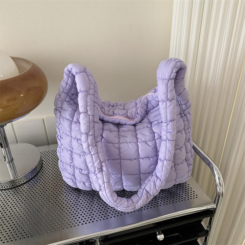 Трендовая большая сумка-тоут «Облако» для женщин в черном, белом, хаки, фиолетовом и зеленом цветах, модный стиль