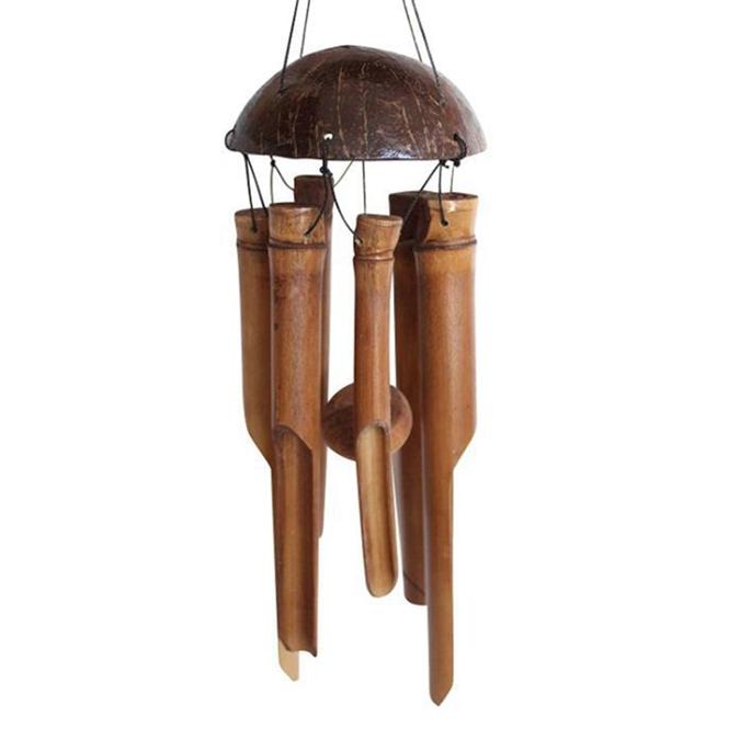 Bamboo Wind Chimes Big Bell Craft Handmade Indoor and Outdoor Wall Hanging Wind Chime Room Home Decoration