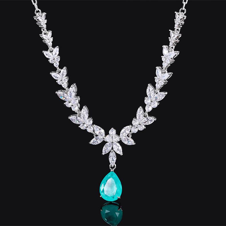 Роскошный рубиновый корундовый драгоценный камень кулон циркон ожерелье ключица цепочка платье ужин украшение сокровище ожерелье