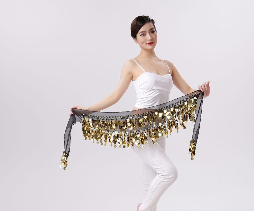 Набор с пайетками: пояс для танца живота и нарукавник для выступлений и практики