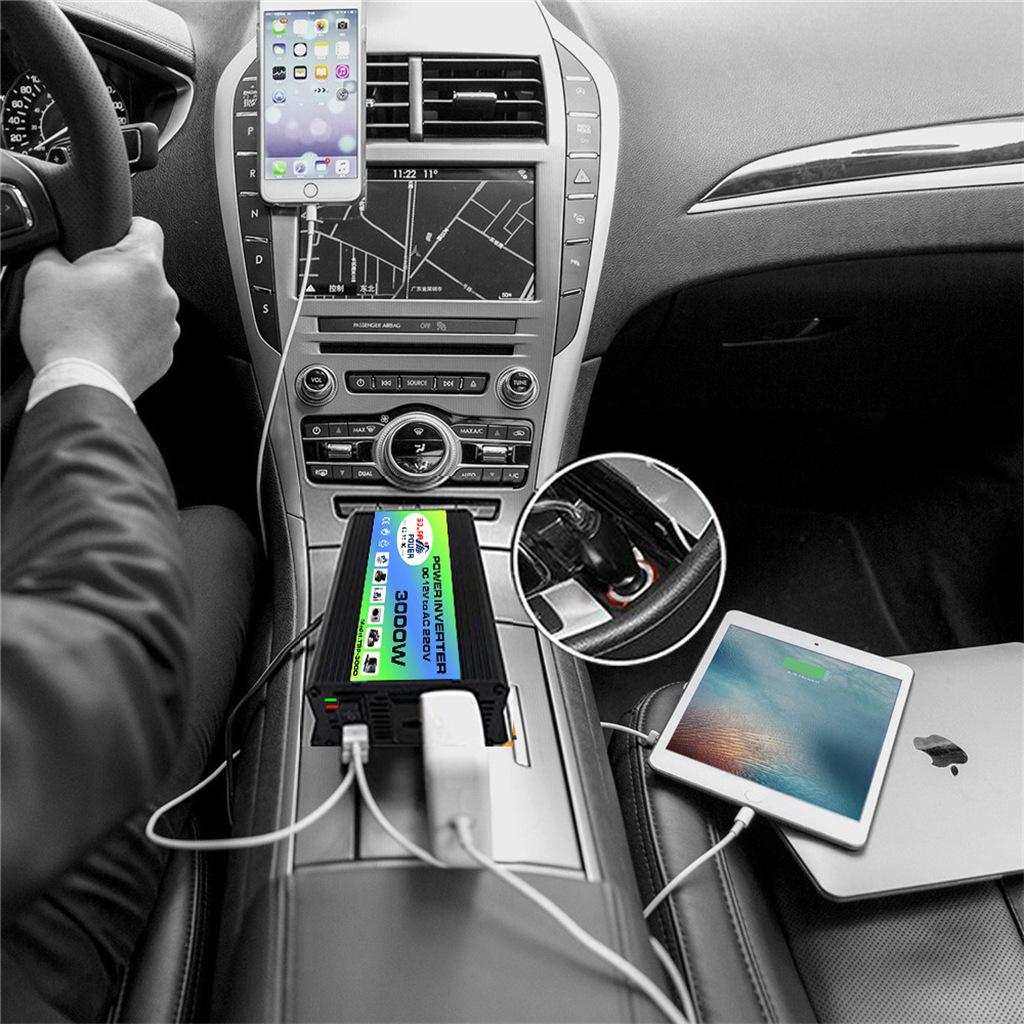 4000 Вт автомобильный фургон, инвертор, модифицированный преобразователь постоянного тока 12 В в переменный ток 110 В/220 В, 2 USB со светодиодным дисплеем