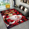 Merry Christmas Flannel Carpet 3D Santa Claus Rug Bedroom Living Room Kitchen Laundry Bathroom Entrance Festive Holiday Decor