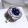 Модное кольцо с синим цирконием для женщин, новое женское обручальное кольцо, пара ювелирных изделий, высококачественное кольцо с бриллиантом