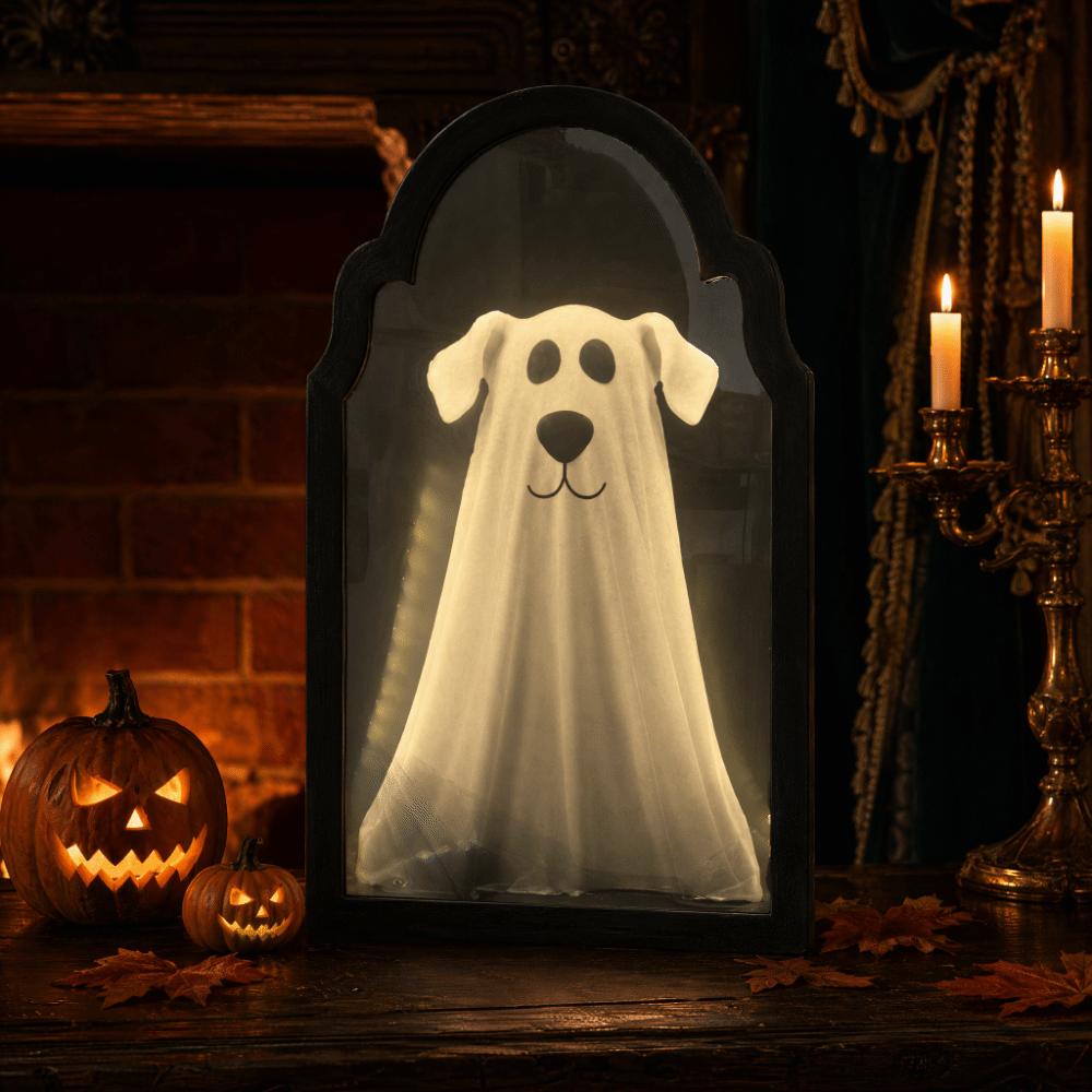 Battery Operated Ghost Wall Mirror Glowing Halloween Wall Decor Glowing Ghost Decor Indoor Home