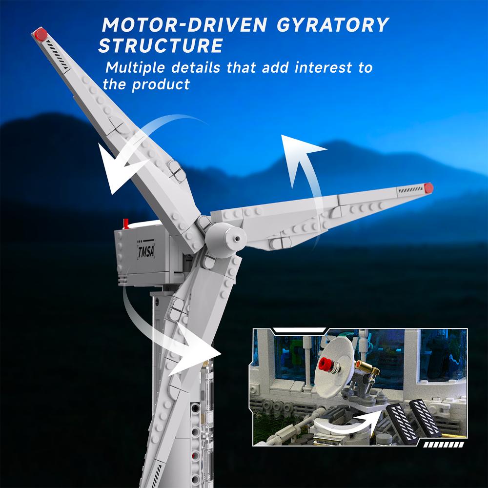 Строительный набор «Техническая ветряная электростанция» с подсветкой, конструктор для детского дня рождения, Хэллоуина, Рождества