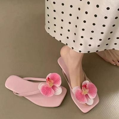 Модный Шик Фея - Стиль Цветок Шлепанцы | Акцент Орхидея, Мягкие и Удобные, Идеально подходят для Пляжного Отдыха и Повседневного Досуга