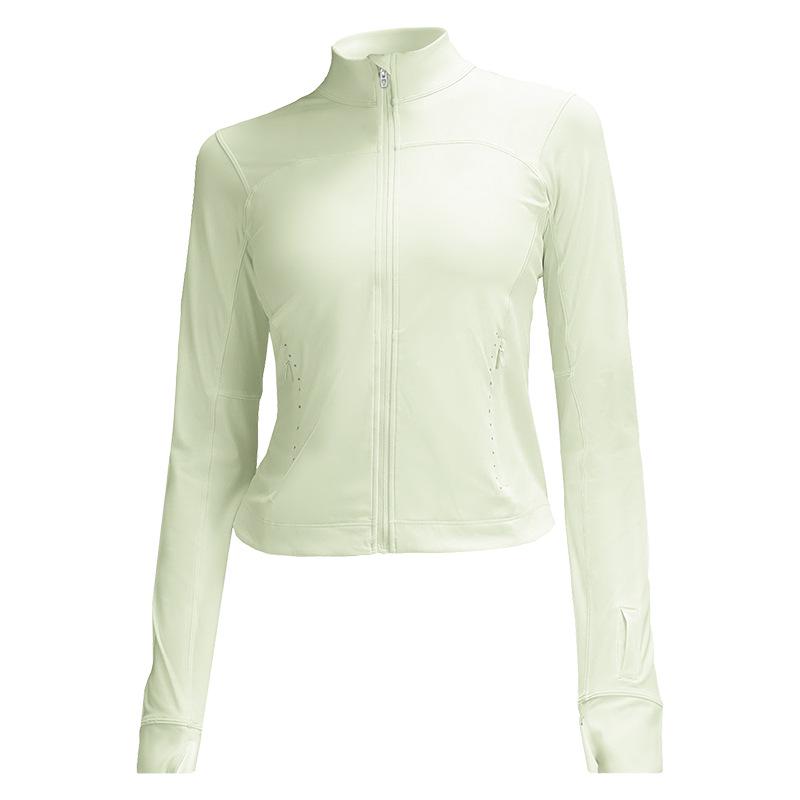 Женская спортивная куртка облегающего кроя со светоотражающими элементами - Легкий нейлон-спандекс, воротник-стойка для летних мероприятий на открытом воздухе