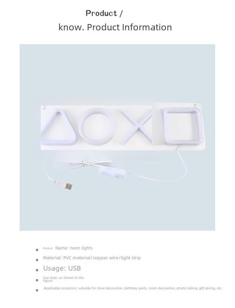 Светодиодная неоновая подсветка с логотипом и акриловой панелью для декора игровой комнаты