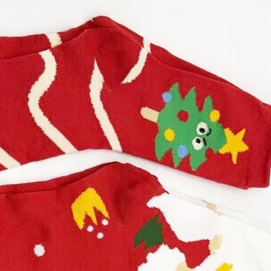 12/24 пары рождественских носков с обратным отсчетом, красочный мультяшный принт, праздничный комплект носков, 12 дней Рождества, адвент-календарь, носки средней длины