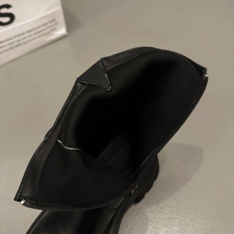 Зимние ботинки винтажные коричневые толстые каблуки толстая подошва женские модели осень Meilad увеличение высоты тонкие короткие ботинки