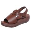 Dark Brown Women's Sandals Summer Leather Ladies Shoe New Sandals Women Shoes Platform Heels Female Shoes Sandals