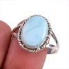 Natural Republic Larimar Gemstone Handmade 925 Solid Silver Gift Ring S.10 G1n96