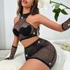 Sexy Women's Underwear Erotic Lingerie Bodysuit Set Hollow Out Perspective Corset Mesh Sexi Exotic Babydolls Dress Nightgown