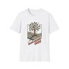 Unisex Softstyle T-Shirt Tree Blossoms Urban Sidewalk Resilience Vintage Style