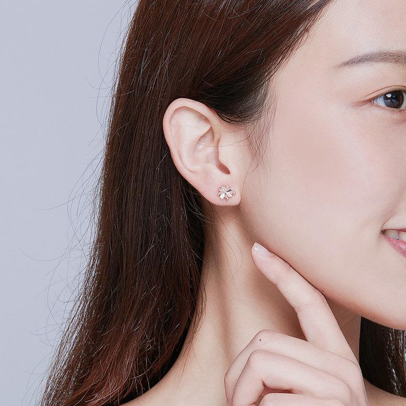 Серьга из стерлингового серебра 925 пробы с цирконом Серьга-клевер для женщин Украшение KTJ