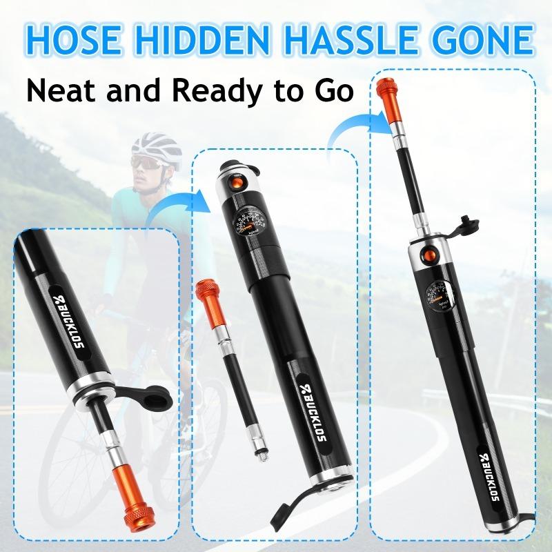 BUCKLOS Mini Bike Portable Pump 160PSI Lightweight Aluminum Alloy Bicycle Hand Air Pump AV/FV MTB Road Cycling Pump Bike Part