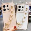 Fashion Plating Love Heart Bracelet Chain Case For Infinix Note 40 Pro Note40 30 VIP Note 30 Pro 30i 12 Pro Zero 30 5G Soft Silicone Shockproof Cover