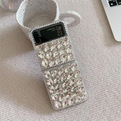 Чехол для телефона Samsung Galaxy Z Flip 6 5 4 3 Flip6 Flip5 Flip4 Flip3 5G с 3D-блестками и стразами, противоударный
