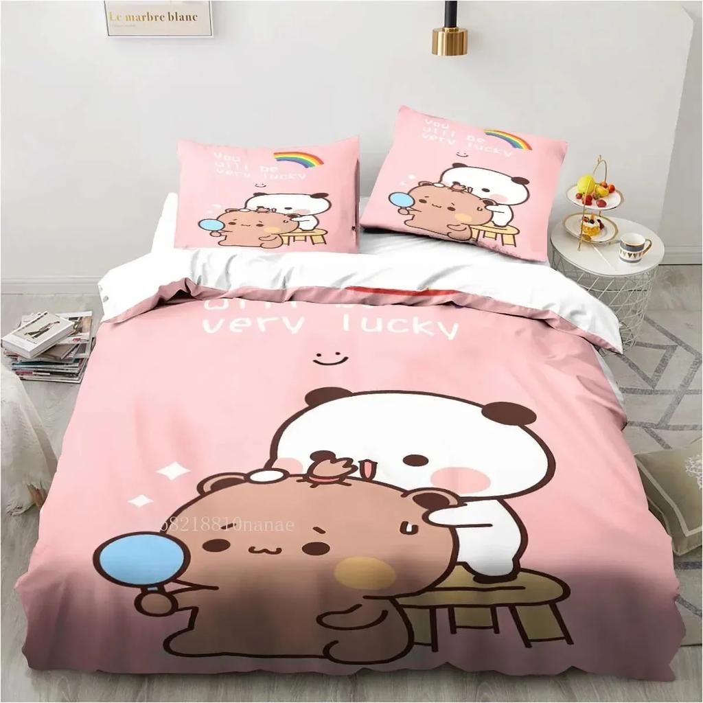 Cute Bubu And Dudu Cartoon Print All Season Twin Bedding Set Comforter Set Bed Duvet Cover Double King Comforter Cover