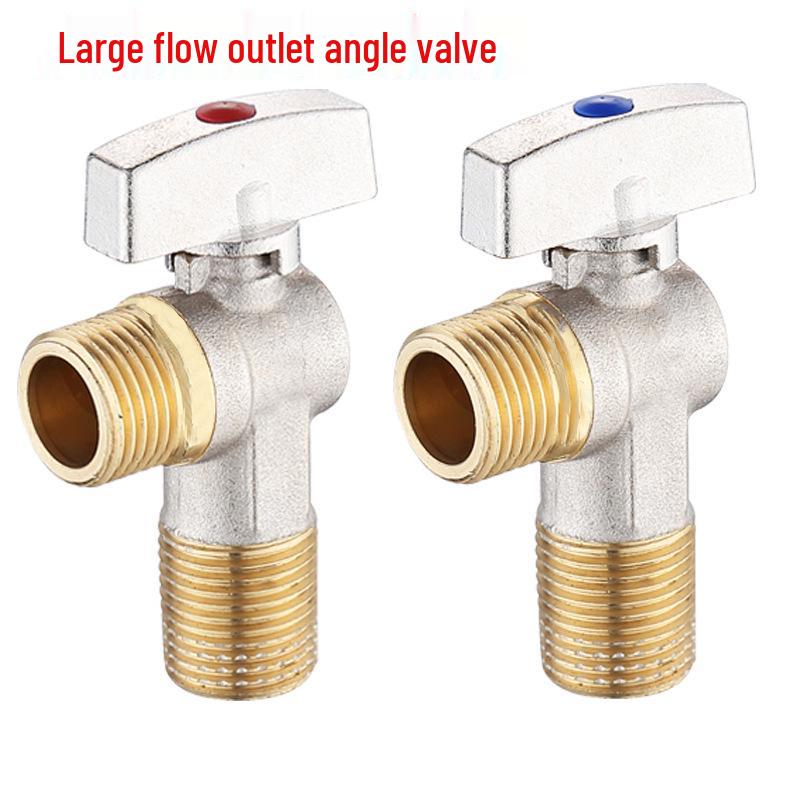 All-Copper Large Flow Angle Ball Valve for Hot/Cold Water & Gas Heaters, 4-Point Switch
