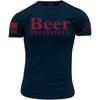 Темно-синяя футболка унисекс Grunt Style Beer поощряет темно-синюю футболку Midnight