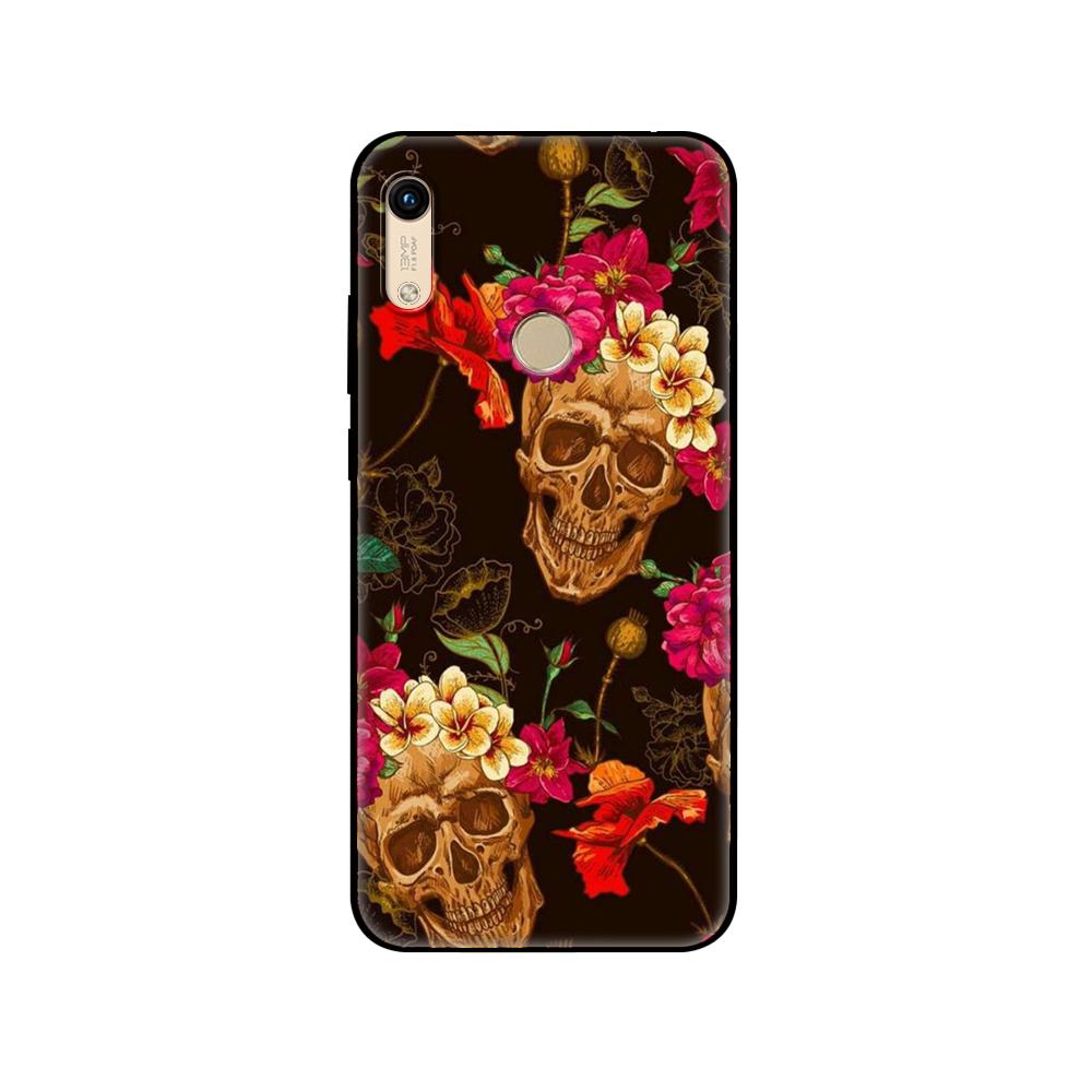 Black Tpu Case For Huawei Honor 8a 8s Prime 9 Lite Honor 9A 9C 9X Premium 9x Pro 9S Case Catrina Beautiful Rose Girl Skull Art