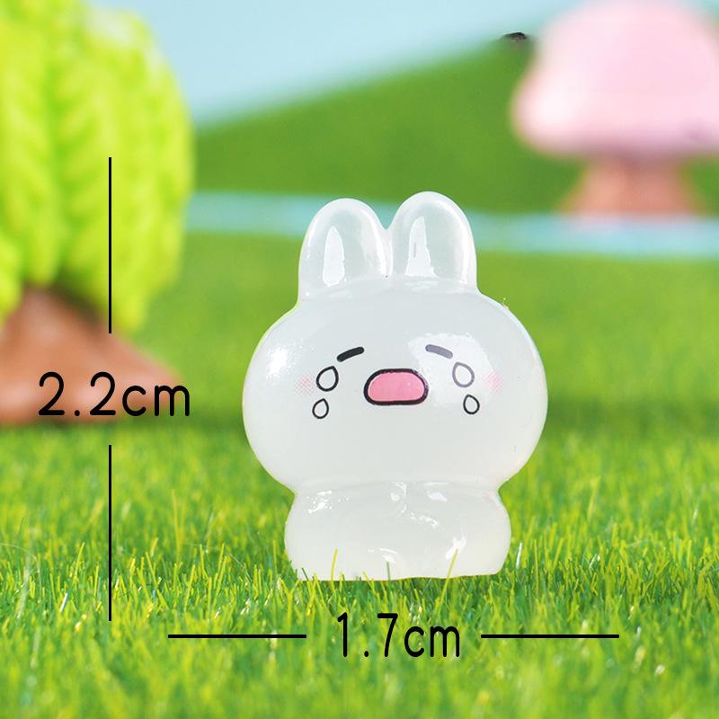Cute, Glow-in-the-dark Mischievous Little Rabbit Decoration Doll House Landscape Office Home Trinket