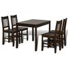 Dining Table Set Wooden Dining Table with 4 Wooden Chairs Brown