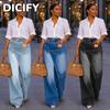 Женские модные повседневные брюки и капри DICFY однотонные с принтом