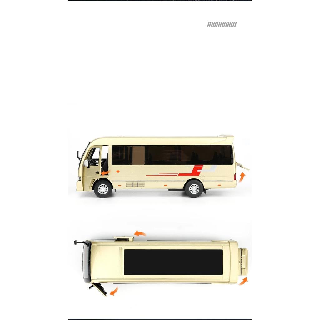 1/32 TOYOTA Coaster Coach Lexury Bus Alphard MPV Toy Car Model for Children Diecast Van Miniature Pull Back Collection Gift Boy