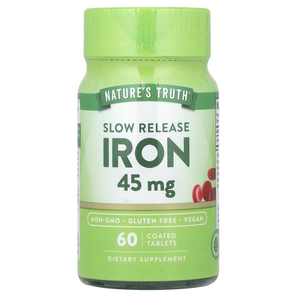 Nature's Truth Iron, Western Release, 45Mg, Coated 60 Tablets