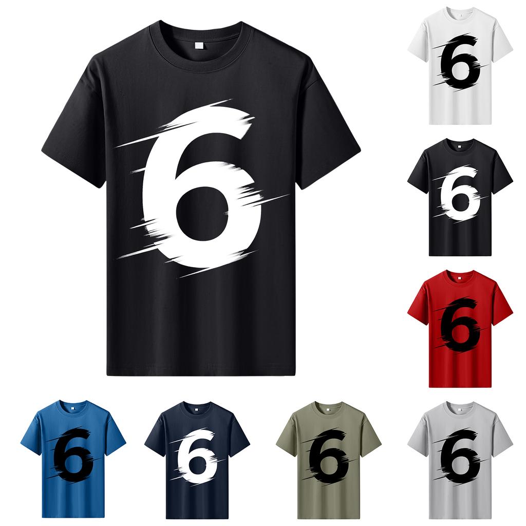 Мужская футболка с коротким рукавом с принтом Мужская свободная повседневная футболка с коротким рукавом