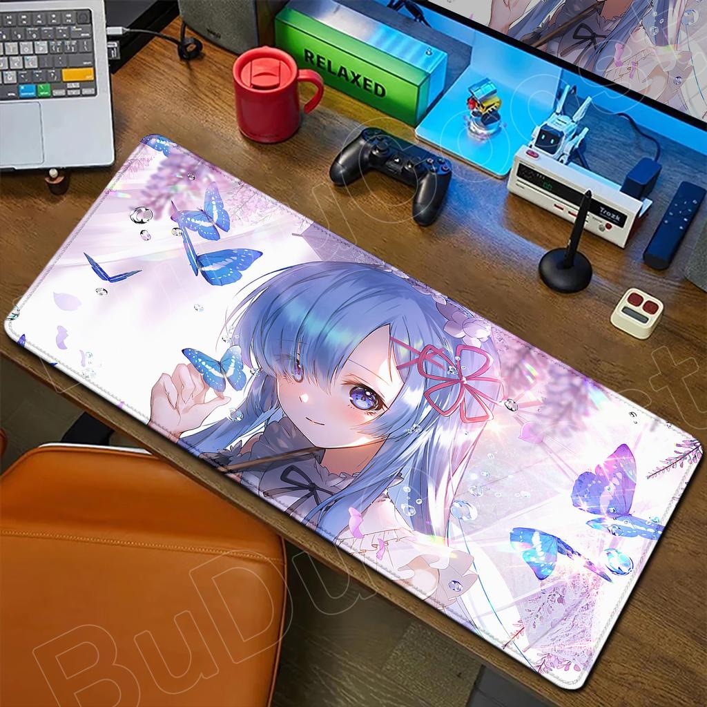Новые Kawaii Обои Аниме Re Zero Рем Коврик для Мыши Игровой Офисный Резиновый Коврик для Мыши Игровой Настольные Коврики Коврик для Клавиатуры Украшение Коврик для Мыши